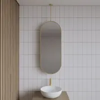 Gliss Design Halo badkamer spiegel mat goud 40x90 cm
