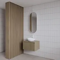 Gliss Design Halo badkamer spiegel mat wit 40x90 cm
