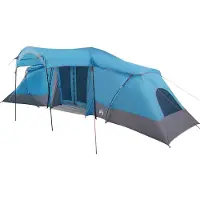 vidaXL Familietent 6-persoons Blauw en Grijs Polyester en Fiberglas