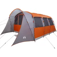 vidaXL Familietent met dak Grijs en Oranje 576 x 325 x 213 cm