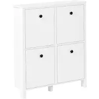 Beliani GIBSON - Schoenenkast 4 vakken - Wit - MDF