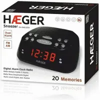 Haeger RA-06B.005B, Digitale wekker, Zwart, AM, FM, 87,5 - 108 MHz, Knopbediening, LED