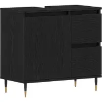 vidaXL Badkamerkast, zwart, eikenlook, 65 x 33 x 60 cm