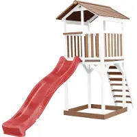 Axi Beach Tower Speeltoren Bruin/wit - Rode Glijbaan