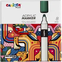 HOBBY2YOU PLUS Acrylic Markers - 8 kleuren - Acrylstiften met 2 mm punt - Geschikt voor papier, hout, glas & steen