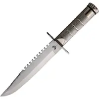 Combat Ready Large Survival Knife Silver