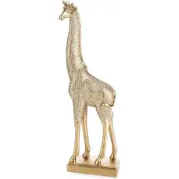 Eurofirany Gouden Decoratieve Giraffe Figuur 8x13x36 cm - Stijlvolle Woondecoratie