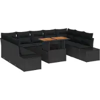 vidaXL Tuinbank Set 10 st Zwart en Bruin