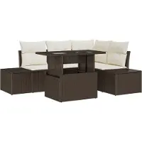 vidaXL Tuinbank Set 5 st Bruin poly rattan