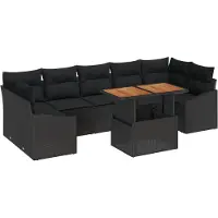 vidaXL Tuinbank Set 8 st Zwart en Bruin