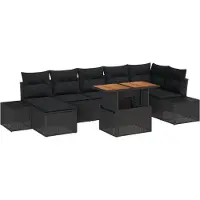 vidaXL Tuinbank Set 8 st Zwart en Bruin