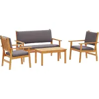 vidaXL Tuinbank Set 4 st 4-Aantal zitplaatsen Bruin