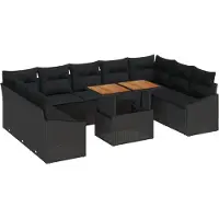 vidaXL Tuinbank Set 10 st Zwart en Bruin