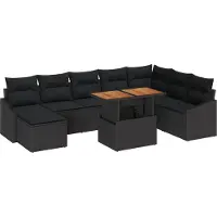 vidaXL Tuinbank Set 9 st Zwart en Bruin