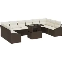 vidaXL Tuinbank Set 11 st Bruin en Crème