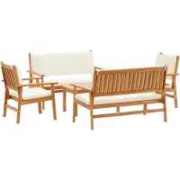 vidaXL Tuinbank Set 5 st 4-Aantal zitplaatsen Bruin