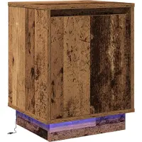 vidaXL Nachtkastje Oudhout 39 x 34,5 x 50 cm Bewerkt hout
