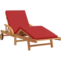 vidaXL Ligstoel Massief Acacia Hout Rood