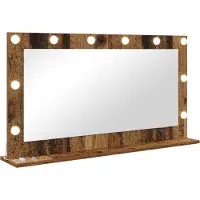 vidaXL Make-up Spiegel Oudhout 100 x 55 x 18 cm Rechthoekig