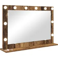 vidaXL Make-up Spiegel Oudhout 80 x 55 x 18 cm Rechthoekig