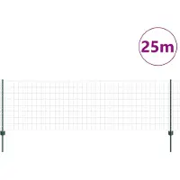 vidaXL Euro-hek met palen 25 x 0,8 m PVC-Coated Staal Groen Mesh