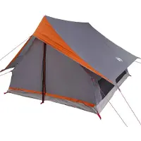 vidaXL Familietent met dak Grijs en Oranje 315 x 286 x 200 cm
