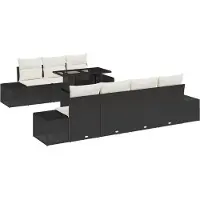 vidaXL Tuinbank Set 8 st Zwart en Crème
