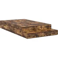 vidaXL Opbergbedframe met lade Rook Eiken 120 cm Bewerkt hout