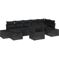 vidaXL Tuinbank Set 8 st poly rattan
