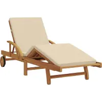 vidaXL Ligstoel Massief Acacia Hout Beige