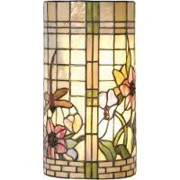 Clayre & Eef Wandlamp HANNAH, dimbaar, multicolor, Woon-/ Eetkamer, Glas, Tiffany, wandlamp