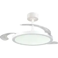 Valotorni Plafondventilator met LED lamp | Kasfjord | Ø 106.5 cm | 2700-6500K | Inklapbare bladen | Wit | 30W | Lighting