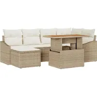 vidaXL Tuinbank Set 7 st Beige en Crème