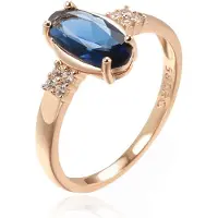 Cilla Jewels Damesring met Blauwe Zirkonia en Roségouden Plating-17mm