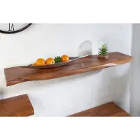 Invicta Massieve wandplank MAMMUT 115cm acaciahouten plank met boomrand - 39961