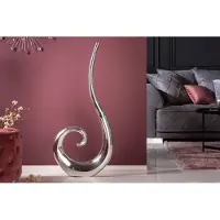 Invicta Moderne vaas WAVE XL 106cm zilver aluminium gepolijst decoratie - 8842