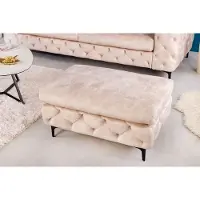 Invicta Chesterfield kruk MODERN BAROK 92cm champagne fluwelen voetenbank - 42642