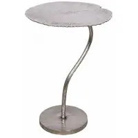 Invicta Handgemaakte bijzettafel ABSTRACT LEAF 40cm zilver - 41283