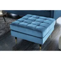 Invicta Design kruk COSY VELVET 80cm petroleumblauw goud fluweel metalen poten - 43608