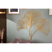 Invicta Elegante wanddecoratie GINKGO 90cm goud in filigrane bladvorm - 41274
