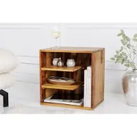 Invicta Stevige bijzettafel CUBUS 43 cm plank met sheesham steenafwerking - 41136