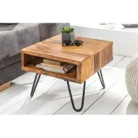 Invicta Handgemaakte bijzettafel SCORPION 45cm Sheesham Hairpin Poten - 39957