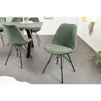 Invicta Design stoel SCANDINAVIA MEESTERSTUK groen koord zwart metalen frame - 43698