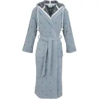 Carl Ross Dames Badjas Velours met Capuchon 623300 Iceblue/Basalt 48/50