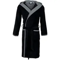 Carl Ross Heren Badjas Velours met Capuchon 637310 Deep Black/Basalt 56/58