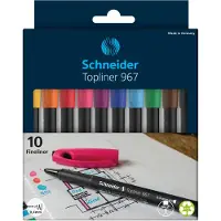 Schneider fineliner - Topliner 967 - lijnbreedte 0,4mm - set 10 stuks assorti - S-196790