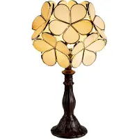 Clayre & Eef Tiffany tafellamp 5LL-6095, bruin / roest, Woon-/ Eetkamer, Kunststof, Tiffany, tafellamp
