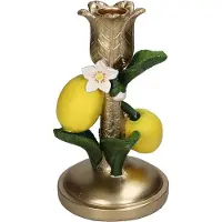 HD Collection Kandelaar Lemon Goud / Geel / Groen 10 X 10 X 17,5 Cm