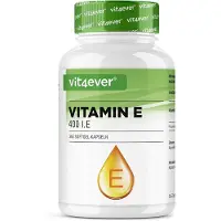 Vit4ever Vitamine E 400 I.E. - 365 Softgel Capsules - Premium: Natuurlijke Vitamine E uit Zonnebloemen - 12 Maanden Voorraad - Hoog Gedoseerd -