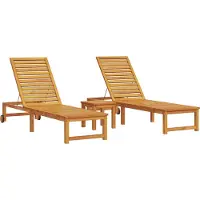 vidaXL Ligstoel 3 st Massief Acacia Hout Bruin